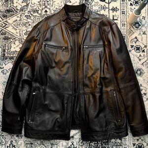 Men’s Pronto Uomo Black Leather Jacket